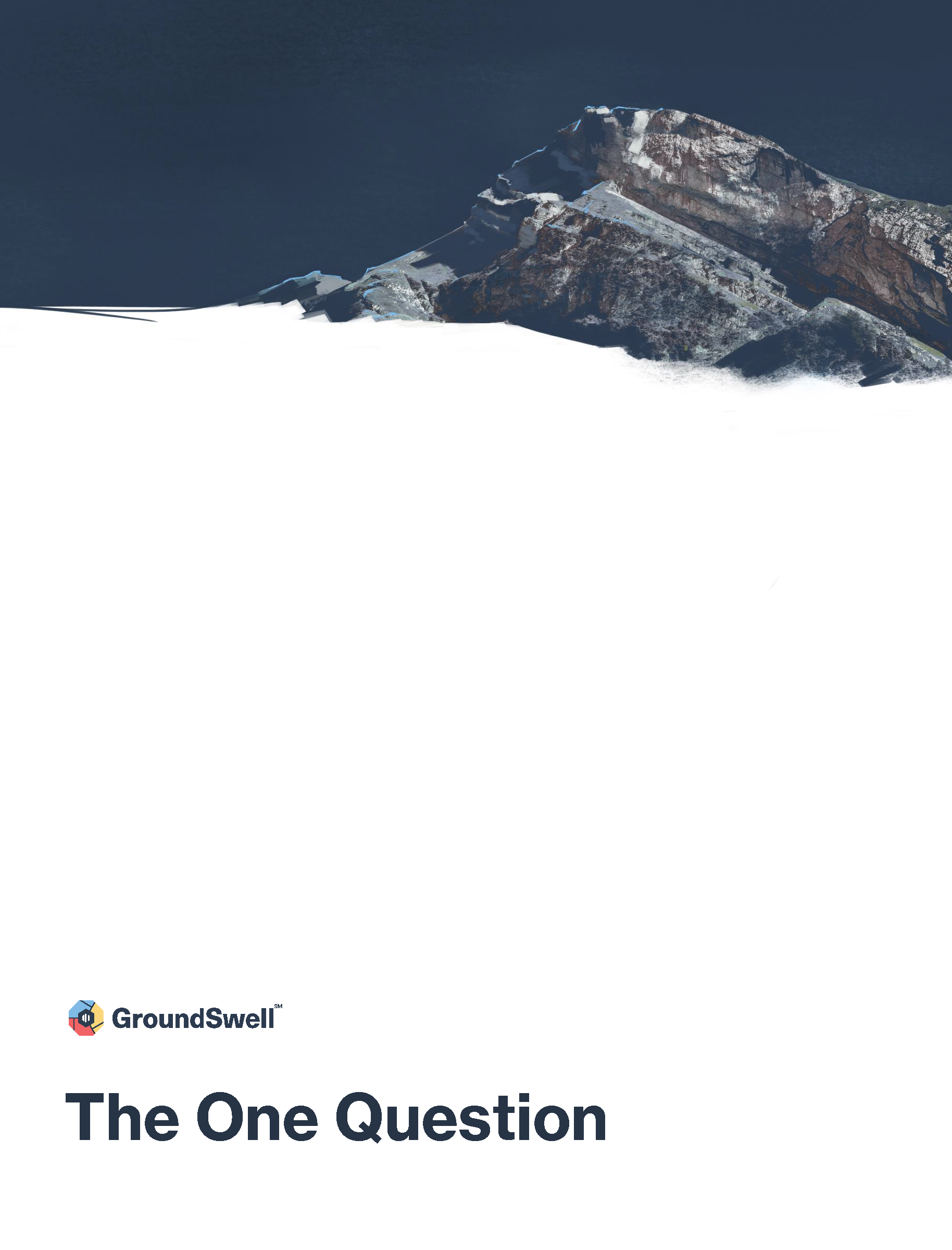 Cover page of document with snow covered mountains in the background